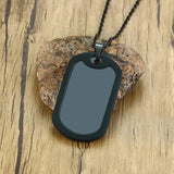 Punk Dog Tags Pendant Necklace Men's Stainless Steel Military Chain