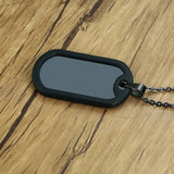 Punk Dog Tags Pendant Necklace Men's Stainless Steel Military Chain