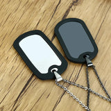 Punk Dog Tags Pendant Necklace Men's Stainless Steel Military Chain