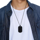 Punk Dog Tags Pendant Necklace Men's Stainless Steel Military Chain