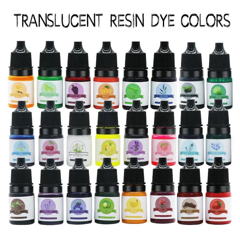 24 Color Epoxy Resin Pigment UV Liquid Dye Colorant DIY Crafts