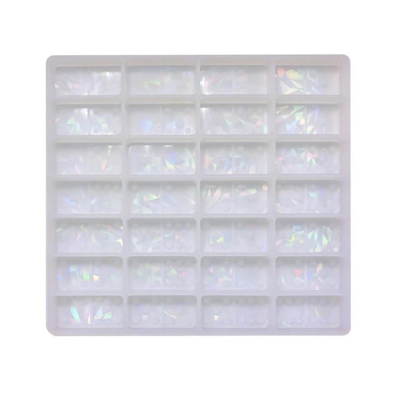 Holographic Dominoes Board Game Silicone Mold Epoxy Resin Mould