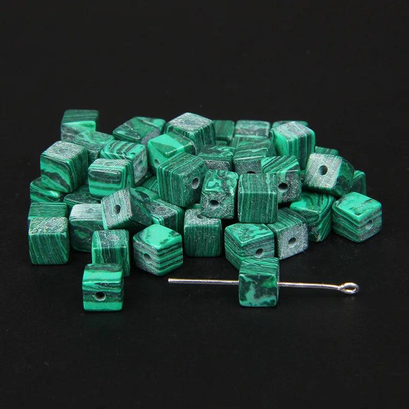Natural Cube Stone Beads 4/6/8mm Agates Jades for Jewelry Making