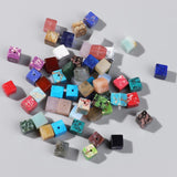 Natural Cube Stone Beads 4/6/8mm Agates Jades for Jewelry Making
