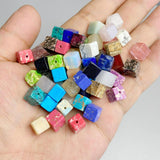 Natural Cube Stone Beads 4/6/8mm Agates Jades for Jewelry Making