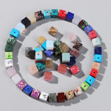 Natural Cube Stone Beads 4/6/8mm Agates Jades for Jewelry Making