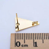 14K Plated Brass Triangle Stud Earrings for Jewelry Making