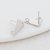 14K Plated Brass Triangle Stud Earrings for Jewelry Making