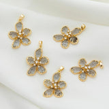 Zircon Crystal Butterfly/Flower Shape Charms Pendants