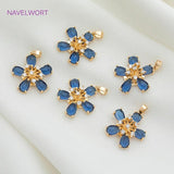 Zircon Crystal Butterfly/Flower Shape Charms Pendants