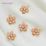 Zircon Crystal Butterfly/Flower Shape Charms Pendants