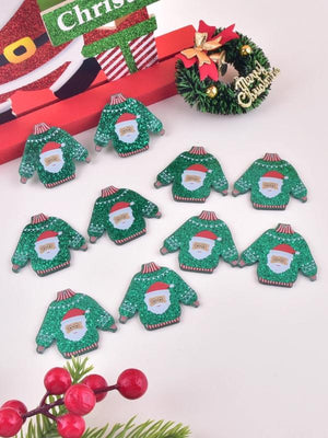 10pcs Christmas Clothes Acrylic Charms for Women DIY Jewelry Making