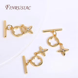 18k Plated Flower Toggle Clasp with Star Charms