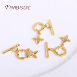 18k Plated Flower Toggle Clasp with Star Charms