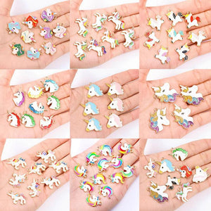 20Pcs Rainbow Unicorn Pendant Charms DIY Jewelry Making Accessories