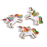 20Pcs Rainbow Unicorn Pendant Charms DIY Jewelry Making Accessories