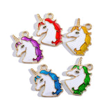 20Pcs Rainbow Unicorn Pendant Charms DIY Jewelry Making Accessories