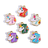 20Pcs Rainbow Unicorn Pendant Charms DIY Jewelry Making Accessories