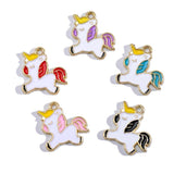 20Pcs Rainbow Unicorn Pendant Charms DIY Jewelry Making Accessories