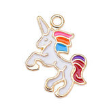20Pcs Rainbow Unicorn Pendant Charms DIY Jewelry Making Accessories