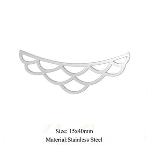 5pcs Stainless Steel Mermaid Tail Charm Pendant Necklace Making