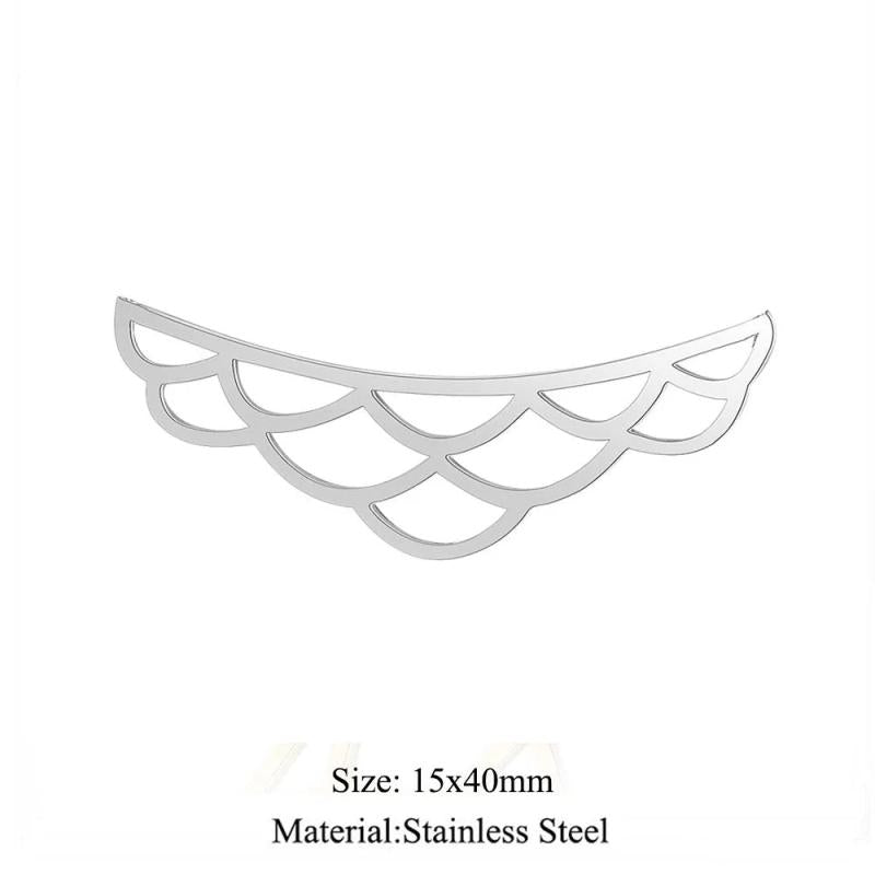 5pcs Stainless Steel Mermaid Tail Charm Pendant Necklace Making