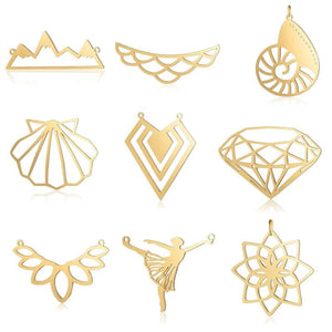 5pcs Stainless Steel Mermaid Tail Charm Pendant Necklace Making
