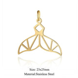 5pcs Stainless Steel Mermaid Tail Charm Pendant Necklace Making