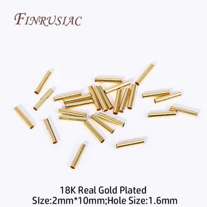 18K Plated Hollow Tube 2X10MM Jewelry Connectors
