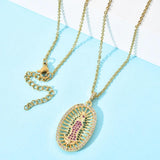 Stainless Steel Virgin Mary Pendant Necklace Christian Religious Jewelry