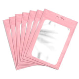 50Pcs Pink Aluminum Foil Zip Lock Bags Jewelry Storage Pouch