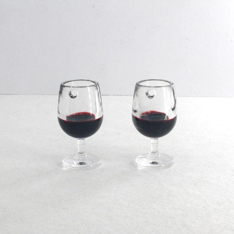 10pcs Wine Glass Earring Charms 3D Craft Bottle Pendant DIY Jewelry D174