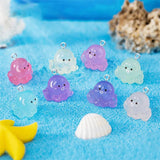 10pcs 3D Luminous Octopus Resin Charms for Jewelry Making