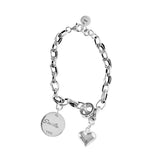 925 Silver Bracelet Geometric Heart Cat Thai Punk Jewelry