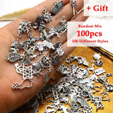 100pcs Mixed Charms for Jewelry Making DIY Bracelet Necklace Earring