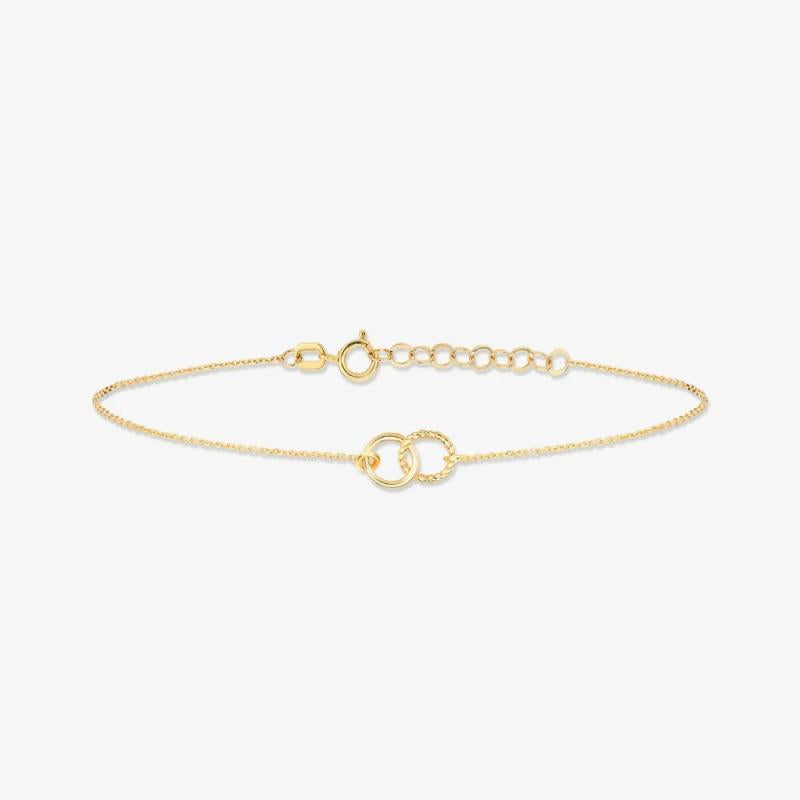 RIXO 925 Sterling Silver Double Loop Clasp Bracelet Statement Jewelry