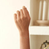 RIXO 925 Sterling Silver Double Loop Clasp Bracelet Statement Jewelry