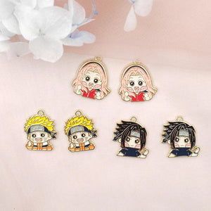 10pcs Cartoon Anime Character Earrings Pendant DIY Keychain Jewelry Accessories