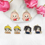 10pcs Cartoon Anime Character Earrings Pendant DIY Keychain Jewelry Accessories