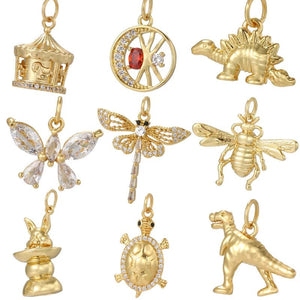 Butterfly Bee Dinosaur Charms Jewelry Making Supplies Dijes Earrings DIY