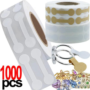 Portable Jewelry Tag Adhesive Barbell Stickers Brown DIY Necklace Ring