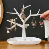 Deer Tree Jewelry Display Stand Tray Necklace Rings Organizer