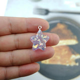 10pcs Star Resin Earring Charms for Jewelry Making