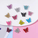 20Pcs Sparkling Butterfly Pendant DIY Jewelry Making Materials