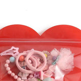 10pcs Pink Heart Shape Self Seal Plastic Bags for Jewelry Earrings Bracelet