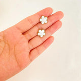Flower Stainless Steel Earrings Shell Clover Stud Piercing Jewelry