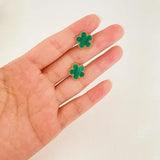 Flower Stainless Steel Earrings Shell Clover Stud Piercing Jewelry