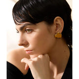 Big Heart Stud Earrings Stainless Steel Waterproof Charm