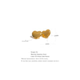 Big Heart Stud Earrings Stainless Steel Waterproof Charm