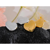 Big Heart Stud Earrings Stainless Steel Waterproof Charm